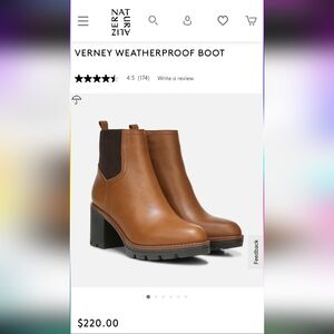 NATURALIZER VERNEY WEATHERPROOF BOOT Ciderspice Leather SIZE 9W